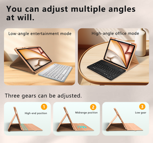 Étui clavier folio SYX 2025 pour iPad, clavier BT détachable, housse en cuir PU avec porte-stylet - Product Image 5