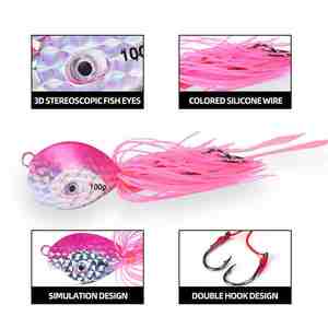 SNEDA plomb poisson tête plombée leurre queue en Silicone lestée pour longue coulée <span class=keywords><strong>pêche</strong></span> en eau salée naufrage dur appât Marlin carpe basse - Product Image 4