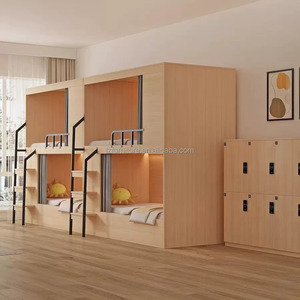 Space Capsule Bunk Bed Youth Hostel Solid Wood Double Deck Youth Hostel High and Low Dormitory Apartment Full Bed - Product Image 3
