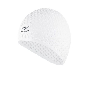 หมวกว่ายน้ำซิลิโคนทรงหยดน้ำตาเนื้อละเอียดปกป้องหูสำหรับผู้ใหญ่และหญิง M011สีทึบ - Product Image 3