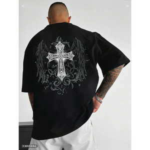 Camiseta de Diseñador de Moda al por Mayor para Hombre, Nuevo Estilo, Moderna, Holgada, Estampada, de Algodón, Informal, Deportiva - Product Image 3