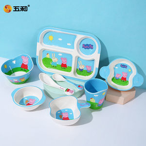 Peppa Pig Children's Bowl With Cartoon Design For Kids 2-4 Years Blue Rimmed Dishware - Product Image 2