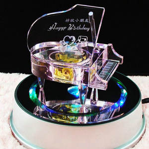 Amore Rosa Fiori di Luce Viola Di <span class=keywords><strong>Music</strong></span> Box di Cristallo Per I Regali Di Natale - Product Image 5