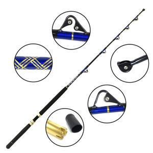 Sales1 Mar Pesca Trolling Rod Fibra de vidrio Big Game Rod 50-130lbs Nylon Butt Blue Spear Boat Deep Sea Fishing Rod - Product Image 1