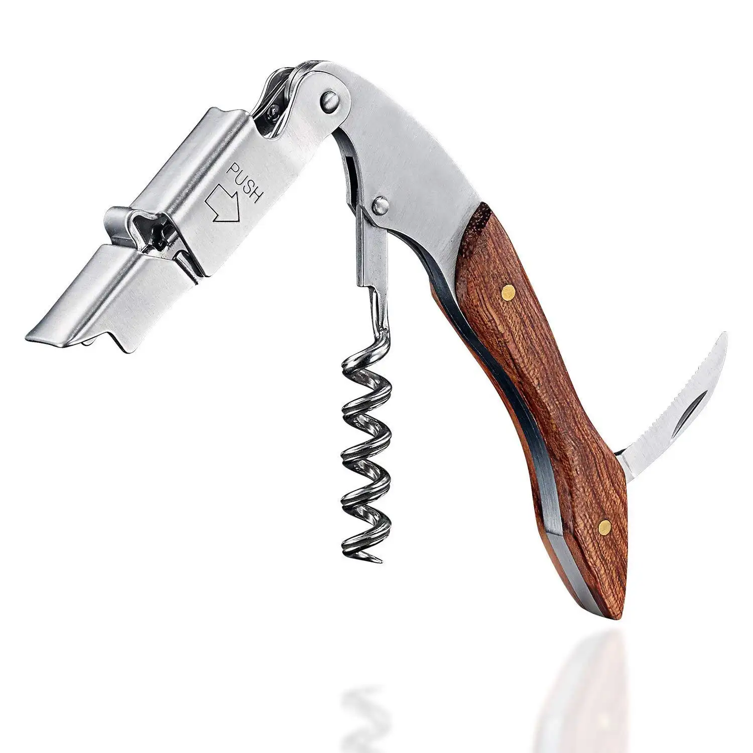 Direct Manufacturer Rosewood Waiters Corkscrew Wine Opener  Best All In One Bottle Opener with Foil Cutter