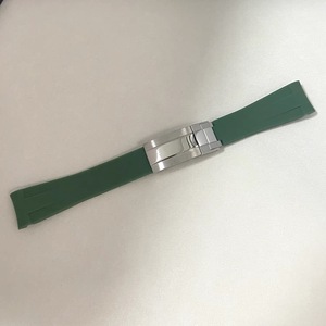 Correa de Reloj de Silicona Verde con Extremos Curvos de 20MM y 180MM, Cierre Plegable de Acero Inoxidable para Relojes - Product Image 5