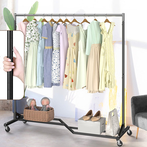 400 lbs Heavy-Duty cán may Giá thép thương mại quần áo móc áo với bánh xe cho cửa hàng quần áo bán lẻ phòng ngủ tủ quần áo - Product Image 3