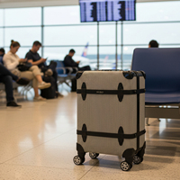 Valise à roulettes vintage en toile rétro personnalisée, bagage de cabine pour le travail, les voyages d'affaires