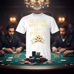 Camiseta de jugador de póker que recibe dinero de sus contrincantes ineficientes, diseño gráfico - Product Image 3