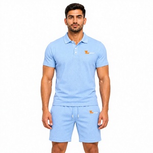 2026 New Premium Casual Men Summer Polo Shirt and Shorts Set 100% Cotton Sport Lightweight Beach OEM Private Label - Product Image 1