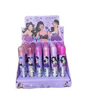 Selena 24pc tubos de aperto de brilho labial vegano batom personalizado bastão hidratante labial matizado maquiagem atacado em massa