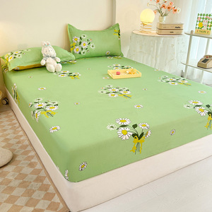 Draps de <span class=keywords><strong>lit</strong></span> pour garçons à <span class=keywords><strong>prix</strong></span> abordable, en microfibre, impression numérique 3D, motif excavateur vert, drap-housse - Product Image 4