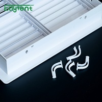 Diffuseur de plafond carré réglable en plastique ABS Eayvent, grille d'aération HVAC à 4 voies pour bureau, ventilation commerciale, usine