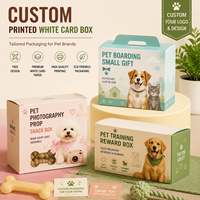 Boîte en carton blanc personnalisée avec logo pour la garderie d'animaux, petit cadeau, accessoire de photographie, boîte à collation, récompense d'entraînement, emballage pliable
