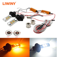 Ampoule LED Liwiny Ba15s 2835 42SMD Canbus Ba15d, feu stop 6000K 12V, feu de recul automatique, feu de stationnement, clignotant LED pour voiture