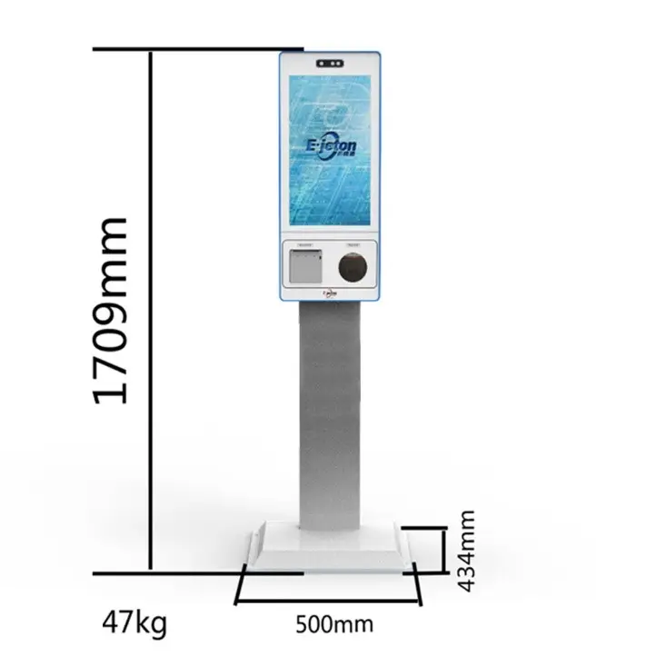 Kiosk Thanh Toán Tự Phục Vụ Bán Lẻ Nhà Hàng ATM 21.5 Có Hóa Đơn Và Tiền Xu