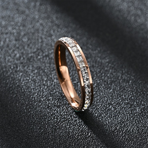 <span class=keywords><strong>Bague</strong></span> de <span class=keywords><strong>couple</strong></span> en acier inoxydable JZ373, bijoux tendance pour célébrités, plaqué or 18 carats/or rose pour femme - Product Image 4