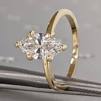 1 Karat Marquise Sechsfach Kröpfgestellter Solitär Labor-Gezüchteter Diamant-Verlobungsring 10K/14K/18K Massivgold IGI-Zertifiziert CVD/HPHT Maßanfertigung