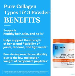 Polvo de péptidos de colágeno múltiple alimentado con pasto para adultos de 250g de etiqueta privada OEM ODM para gestión de energía - Product Image 2