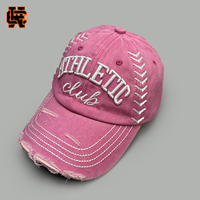 Gorra de Béisbol Bordada Athletic Club para Hombre y Mujer, Rosa, Estilo Desgastado, Tipo Dad Hat, Ajustable, Estilo Vintage, para Uso Diario y Aire Libre