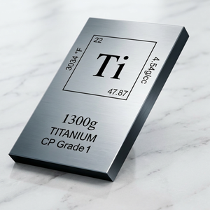 Barra de titanio CP Grado 1, lámina de 1300 g, alta pureza 99 Ti ASTM B338 - Product Image 1