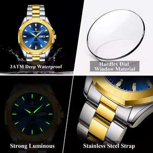 Poedagar 875 New Fashion Men's Quartz Watch with Stainless Steel <b>Case</b> Water Resistance Luminous Display Date Indicator Oval - Product Image 5