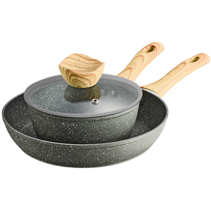 Juego de Utensilios de Cocina Antiadherentes de 10 Piezas, Ollas y Sartenes Redondas de Aluminio, Juego de Ollas para Sopa, Cocina Saludable con Menos Aceite - Product Image 6
