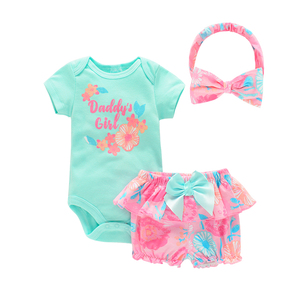 Aoyatex di Alta Qualità Del Bambino Del Cotone Delle Ragazze Del Manicotto Del Bicchierino Tute e Pagliaccetti con Pantaloni e la Fascia Set - Product Image 2