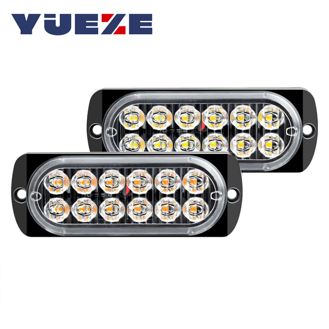 Super Bright Surface Mount Grill Light 12LED Strobe Light Bar Warning Caution Emergency Construction Beacon Flash Lamp