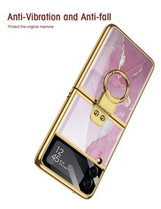 Pour pour Z Flip 3/4/5/6/7 Électrolytique Motif Personnalisé Téléphone Cas Anneau Antichoc Étanche Comprend Protecteur D'écran - Product Image 4