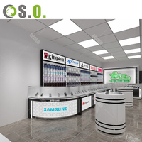 Dernière vitrine de conception pour la conception de décoration de magasin de téléphonie mobile avec présentoir de téléphone portable