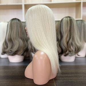Topper de Encaje Mono con Trama para Mujeres Blancas, Cabello Humano Virgen Europeo Ruso, Listo para Enviar al por Mayor - Product Image 4