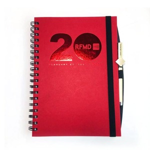 New Design Calendar Printed A4 Spiral Bound Hard Cover Notebook Planner with Elastic Band and Pen Holder