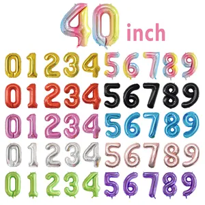 Hight quality 40 inch numbers foil balloon for happy birthday party decoration balloons supplies