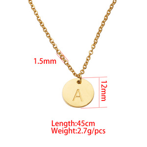 Collana con ciondolo <span class=keywords><strong>a</strong></span> moneta rotonda alla moda per donna con scritta iniziale da <span class=keywords><strong>a</strong></span> <span class=keywords><strong>a</strong></span> Z regalo per feste con ciondolo realizzato in acciaio inossidabile - Product Image 6