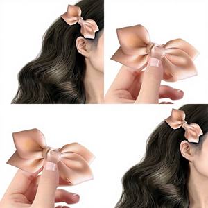 Barrettes et épingles à cheveux en tissu KAKA colorées avec nœuds bonbons et pastel, 7 cm, écologiques, pour mariages et demoiselles d'honneur de la Saint-Valentin - Product Image 1