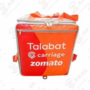 Mochila térmica personalizable de alta calidad, bolsa impermeable y ampliable, color naranja, con aislamiento térmico, <span class=keywords><strong>para</strong></span> entrega de comida caliente - Product Image 5