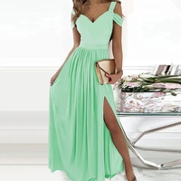 Robe d'été élégante pour femme, style européen et américain, unie, longue, froncée, avec ceinture torsadée, pour le marché transfrontalier