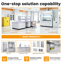 Banc de laboratoire moderne en acier avec structure en C, armoire mobile, surface en résine époxy, mobilier de laboratoire anticorrosion pour hôpital