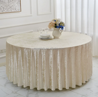 Nappe de table ronde en velours diamanté Muwei, nappe plissée pour mariage, banquet, événement, fête, décoration, taille personnalisée