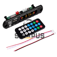 Amplificador de audio para coche sin pérdidas de 5V/12V con circuito decodificador BT 5,0 modificado para decodificación de MP3 blanco y negro
