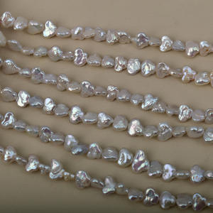 Juego de Accesorios para Collar y Pendientes Hechos a Mano, Perlas Sueltas de 12 mm, Naturales, Barrocas, de Trébol, Diamante, Perla Blanca, Dispersas, Púrpura - Product Image 3