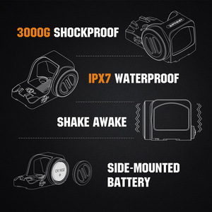 Ohhunt MOS Cut Series Réflexe Sight IPX7 Étanche 22x17mm Shake Awake Tactical Red Dot Sight - Product Image 4