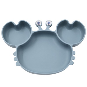 Plato de Silicona Ecológico con Succión para Bebés y Niños Pequeños, Diseño de Cangrejo, Plato Dividido para la Hora de Comer, Libre de BPA - Product Image 3
