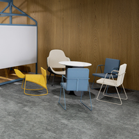 Chaise d'appoint moderne empilable avec base en traîneau et assise en tissu pour bibliothèque et salle d'étude, polyvalente, gain de place, mousse haute densité