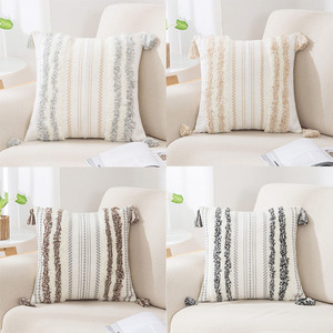De algodón al por mayor casa tejido almohada <span class=keywords><strong>Boho</strong></span> borla de pelo insertado de Macrame <span class=keywords><strong>Boho</strong></span> almohada - Product Image 5