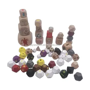 Factory Custom Logo Wholesale 16mm Round Wooden Dice Side Blank For Board Games And Promotions