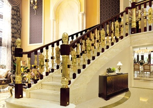 Sang trọng phong cách Châu Âu đặc biệt lan can tay vịn cầu thang sàn lan can trong nhà biệt thự đồng thau đơn giản thanh lịch sàn gỗ - Product Image 3