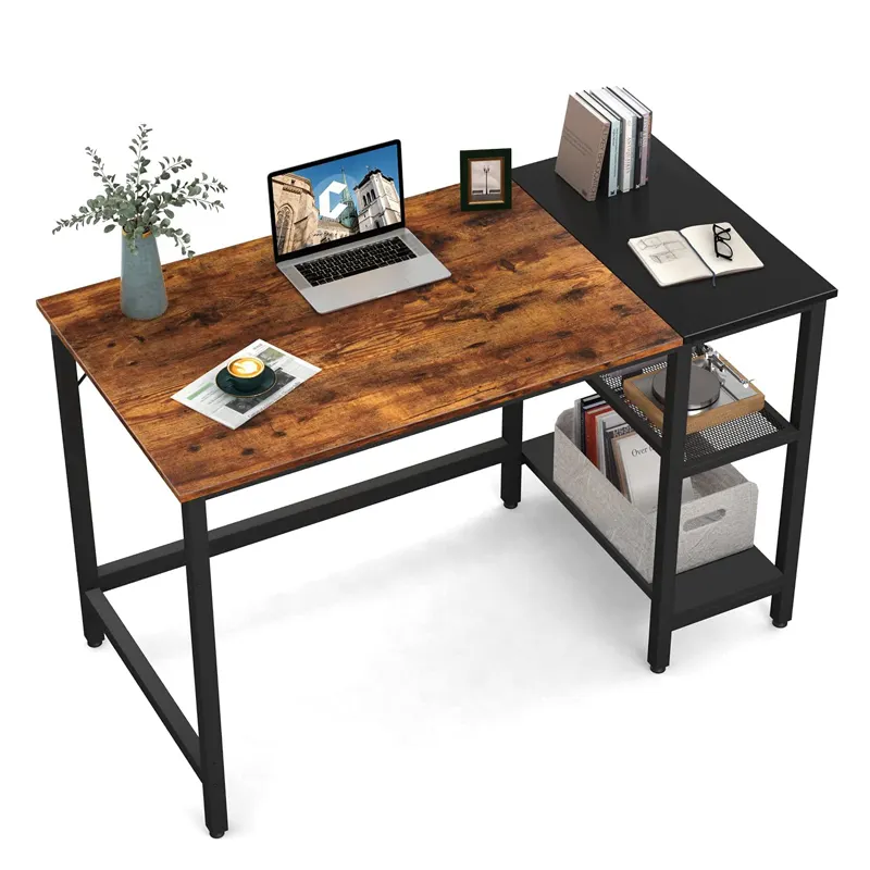 Стол компьютерный для дома и офиса, маленький письменный стол с полками для хранения, современный простой стол из поликарбоната с металлом l