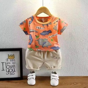 Ensemble de t-shirts décontractés pour bébé <span class=keywords><strong>garçon</strong></span>, t-shirt à manches courtes et short avec motifs patchwork - Product Image 2